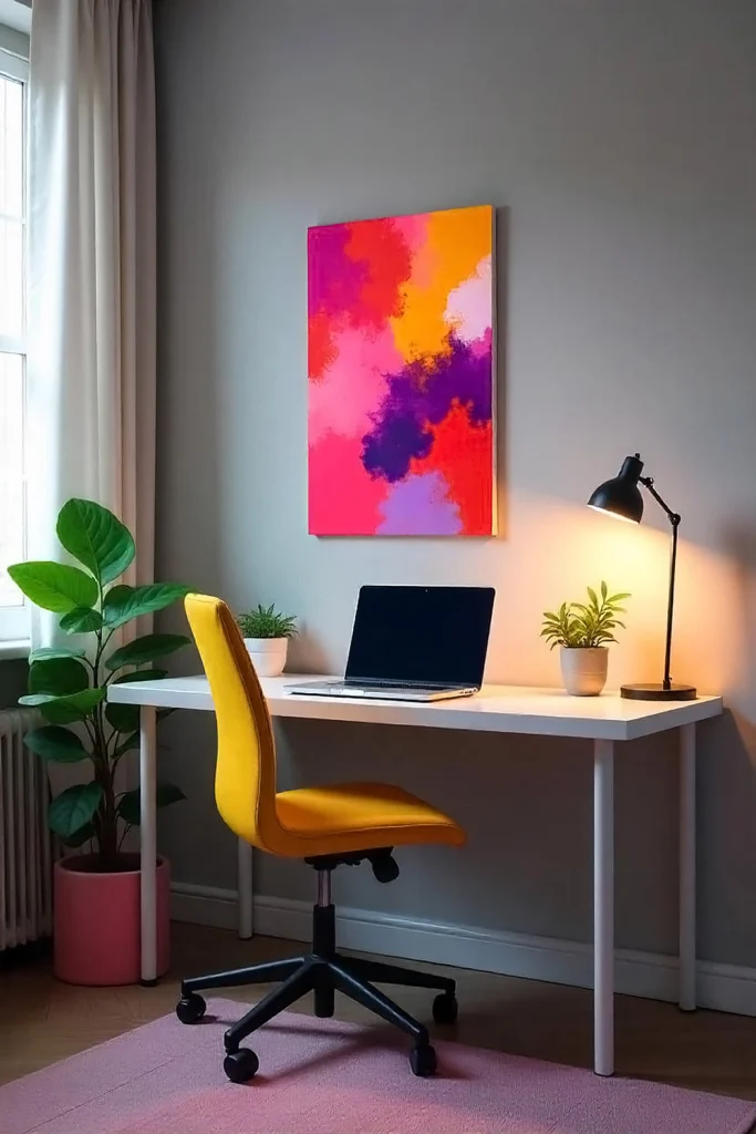 Modern Office with Pop of Color