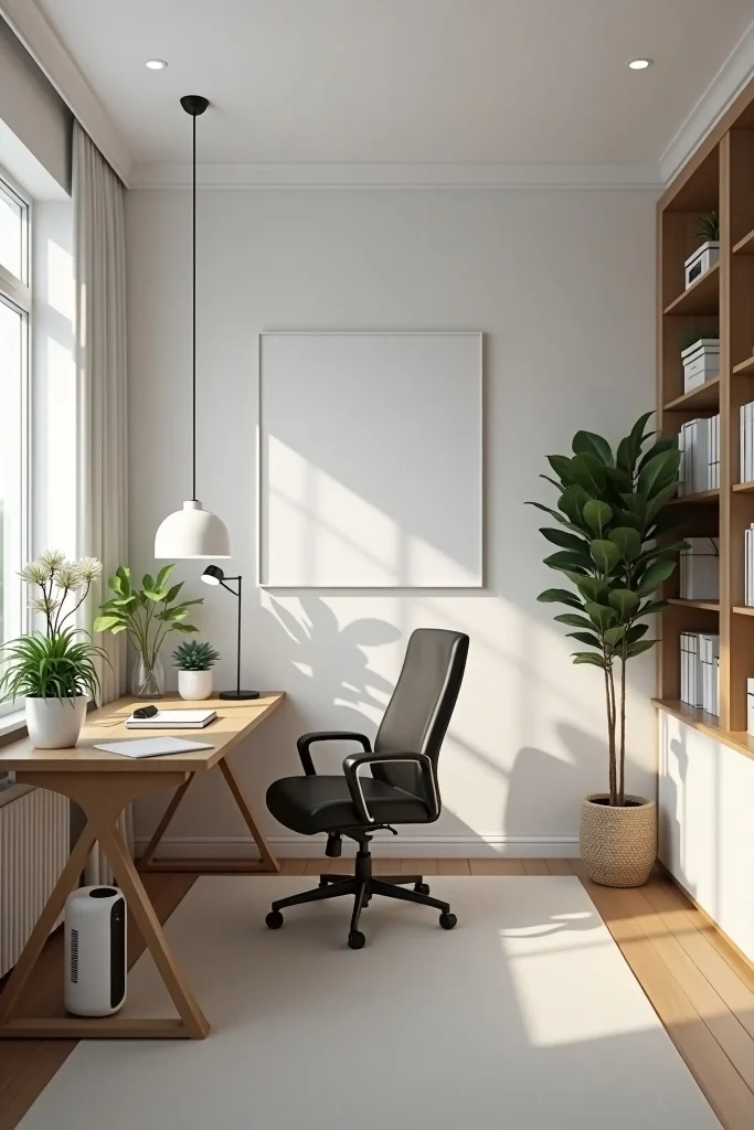 Minimalist Luxury Home Office Wellness Ideas with Premium Air Quality Boosters