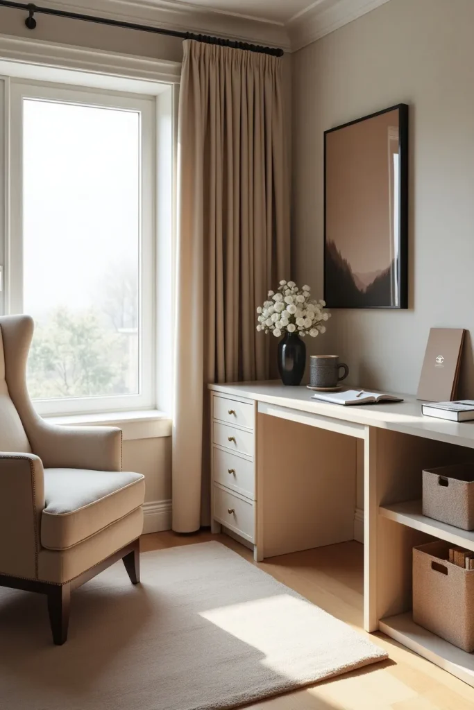 Cozy & Luxurious Feminine Tiny Office Space Ideas for Work-from-Home Queens
