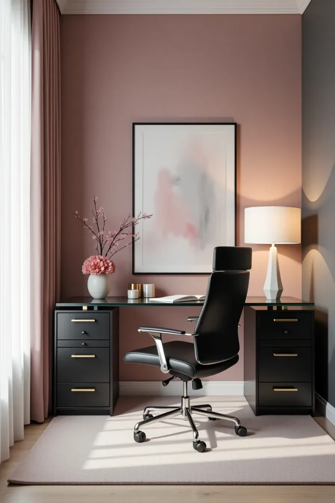 Game-Changing Minimalist Content Creator Workspace with Chic Feminine Accessories