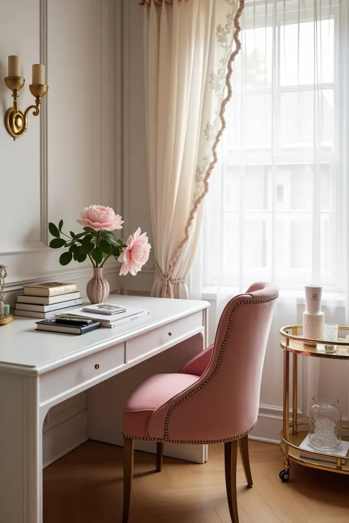 Parisian-Inspired Feminine Tiny Office Space Ideas You’ll Love