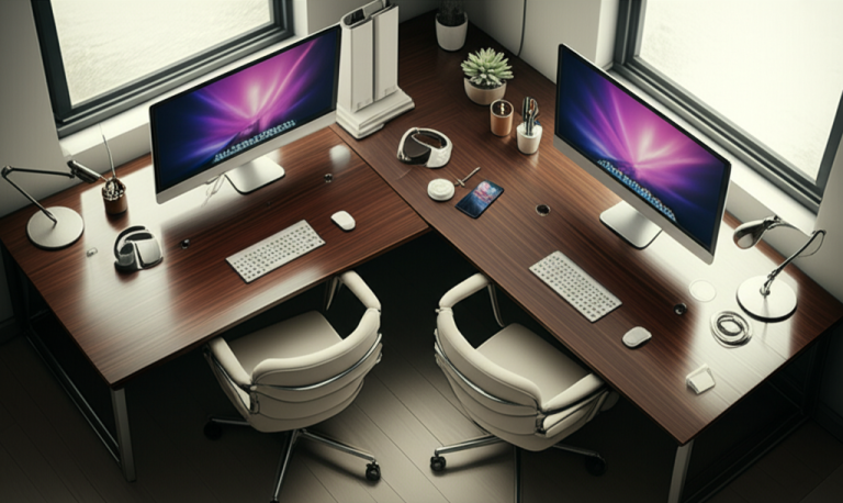 Two Person Desk Home Office Corner: Essential Genius