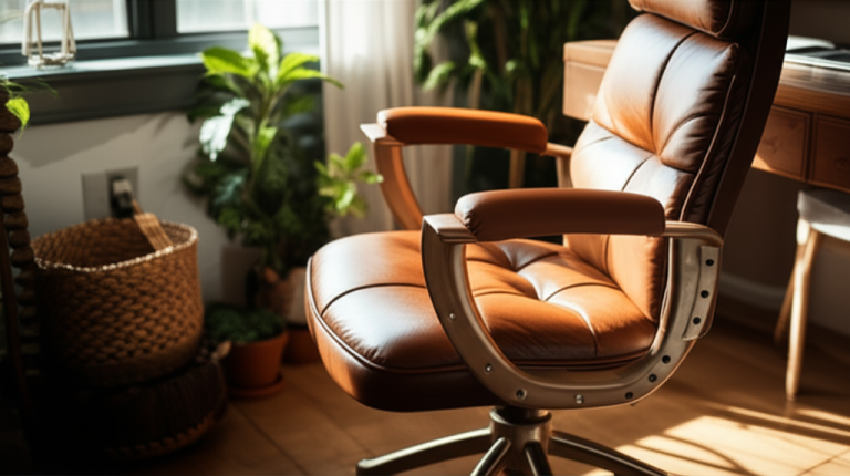 Leather Accents In Boho Workspace Chairs: Essential Style