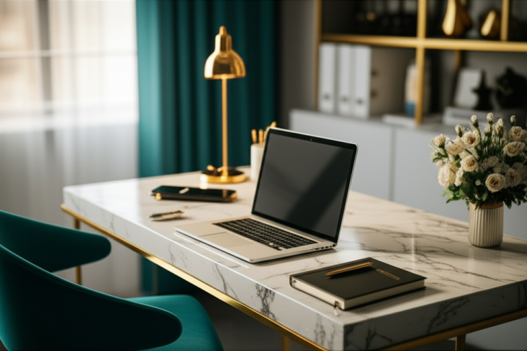 Minimal Glam Office Interior: Essential, Stunning