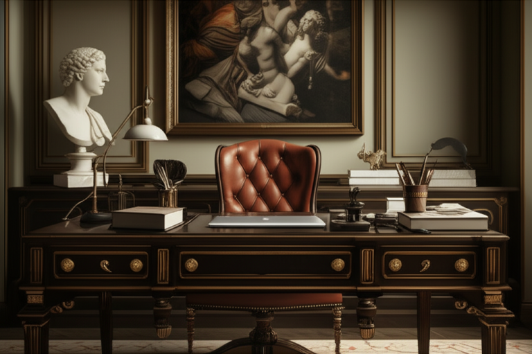 Home Office With Classical Art: Essential & Stunning Design