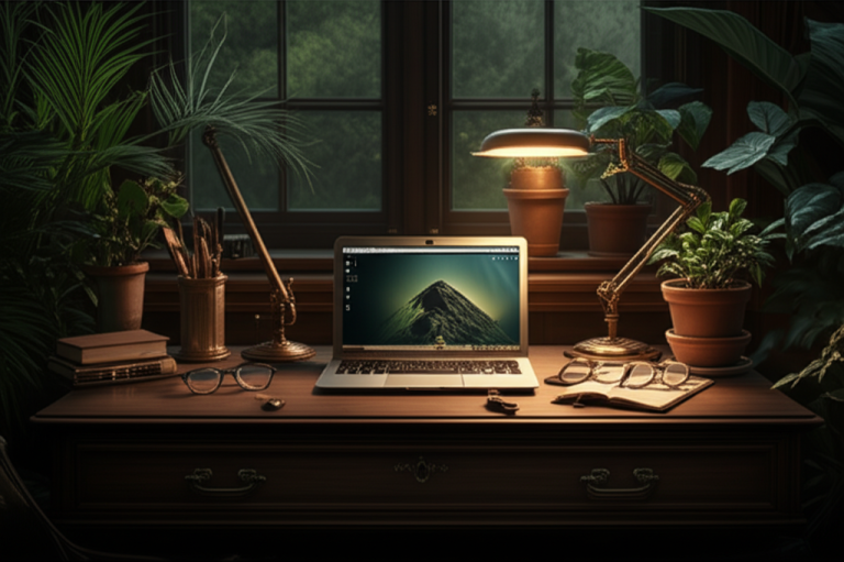 Dark Academia Home Office With Plants: Essential Style