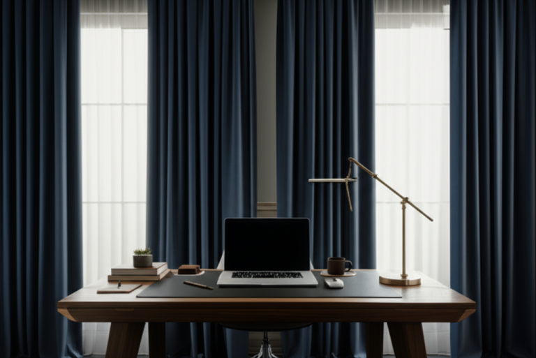 Velvet Curtains Home Office Look: Essential Transformative