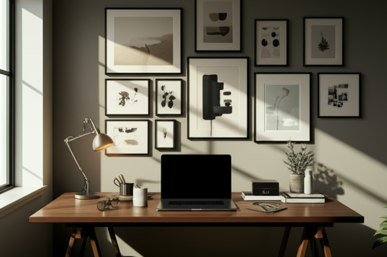 Moody Office Gallery Wall Ideas: Essential Transformative Designs