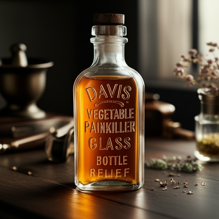 Davis Vegetable Painkiller Glass Bottle: Essential Relief